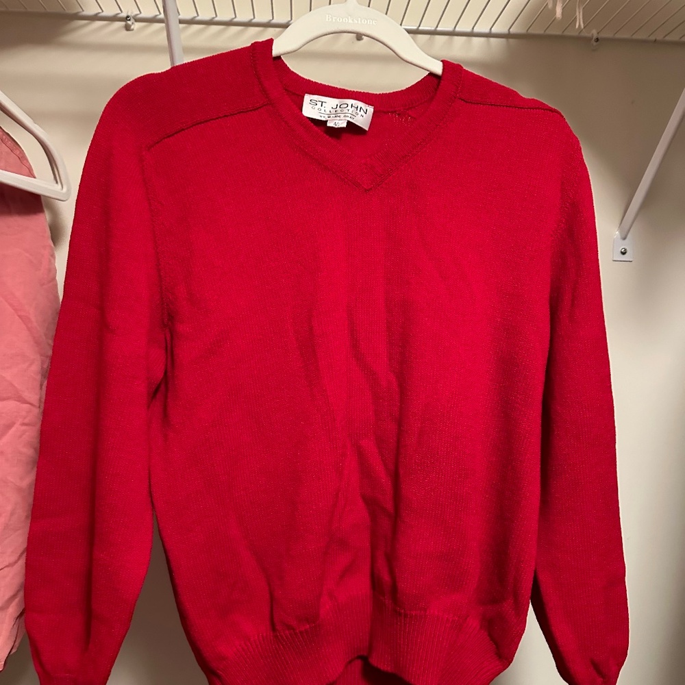 Red v neck sweater Saint John by Marie GreY